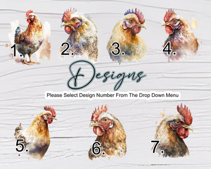 Personalised Chicken Glass Chopping Board – Hen Kitchen Gift | Farmhouse Cheese Board & Worktop Saver
