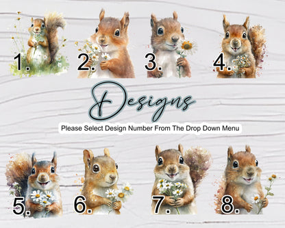 Personalised Watercolour Squirrel Mug & Coaster Set | Wildlife Gift