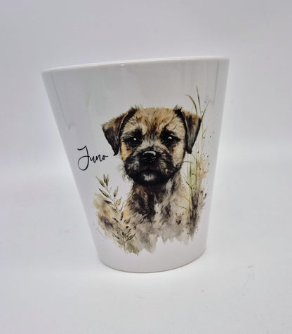 Personalised Border Terrier Plant Pot – Dog Lover Gift & Pen Holder