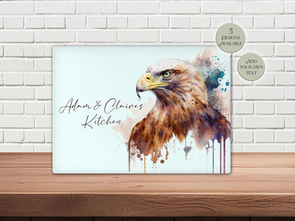 Personalised Eagle Glass Chopping Board | A3 or A4 | Bird Lover Gift