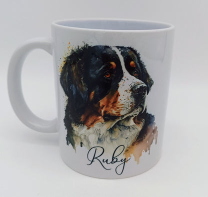 Personalised Bernese Mountain Dog Mug & Coaster Set | Dog Lover Gift