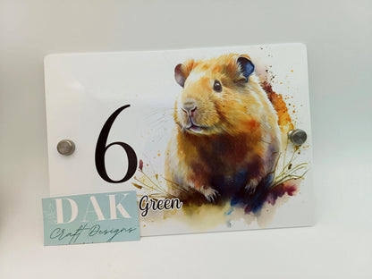 Personalised Guinea Pig Acrylic House Sign | Custom House Number Plaque | New Home Gift