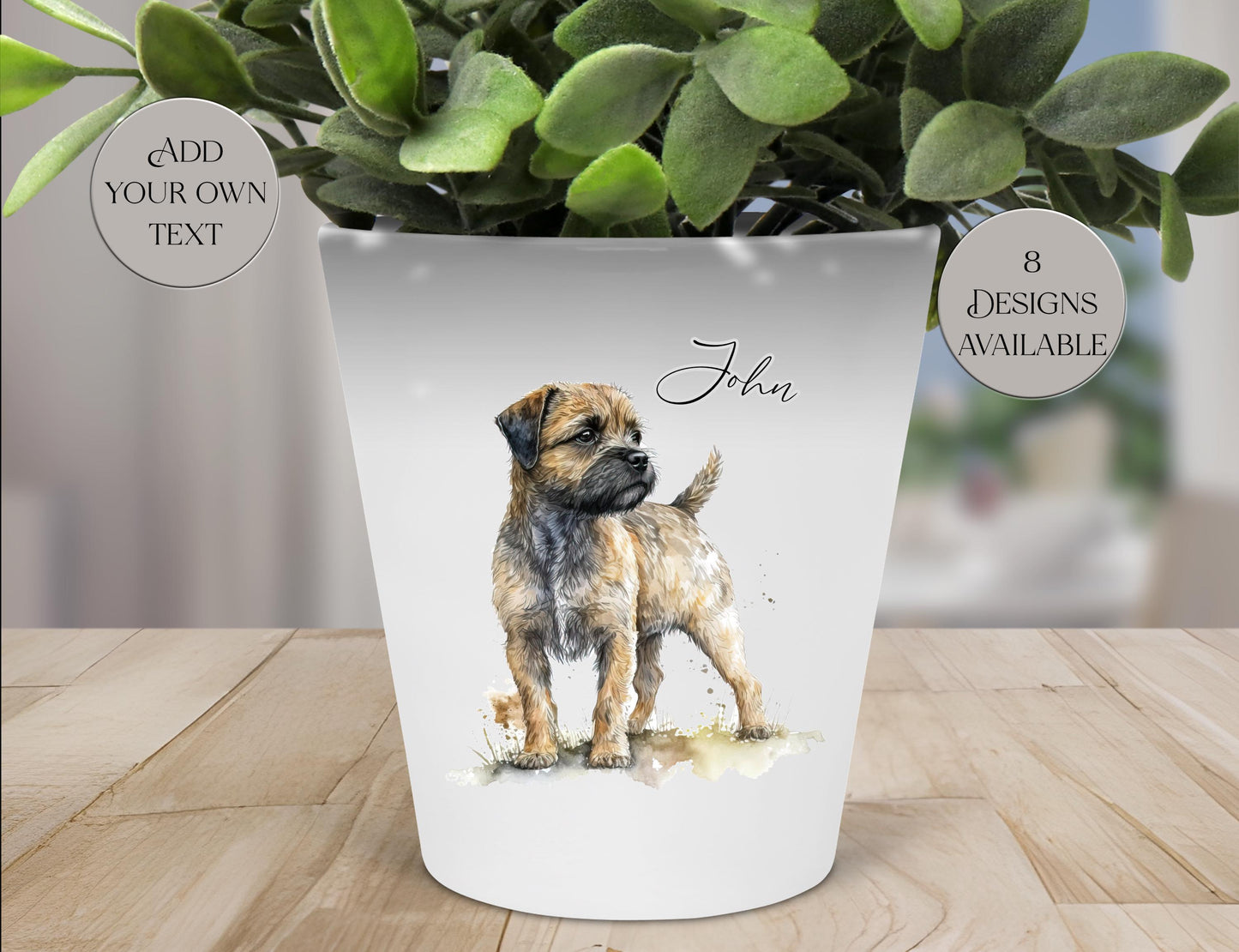 Personalised Border Terrier Plant Pot – Dog Lover Gift & Pen Holder