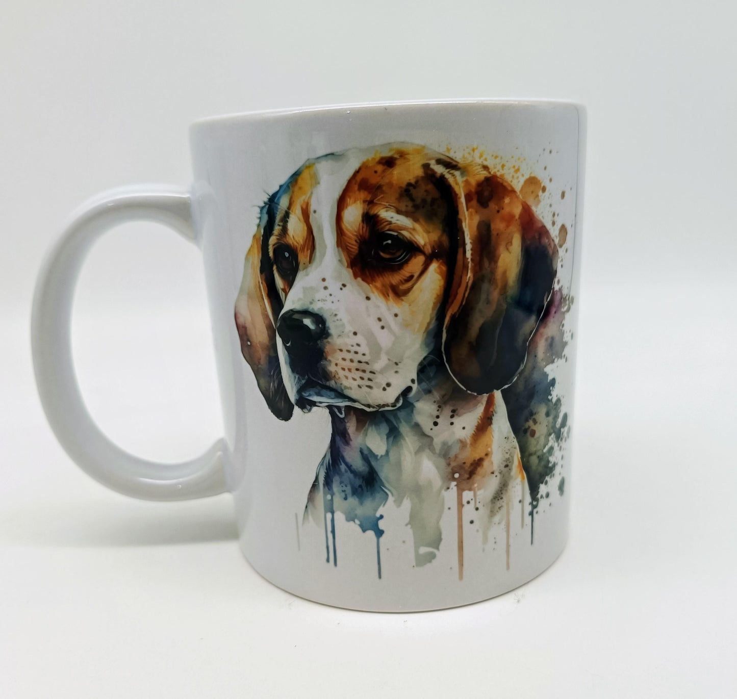 Personalised Beagle Mug & Coaster Set | Custom Dog Lover Gift | Watercolour Beagle Present