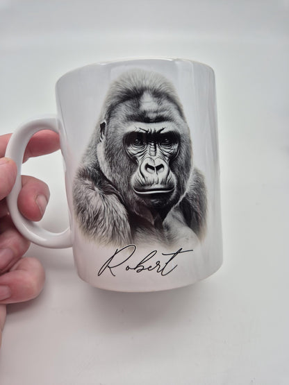 Personalised Monkey & Gorilla Mug & Coaster Set | Animal Lover Gift