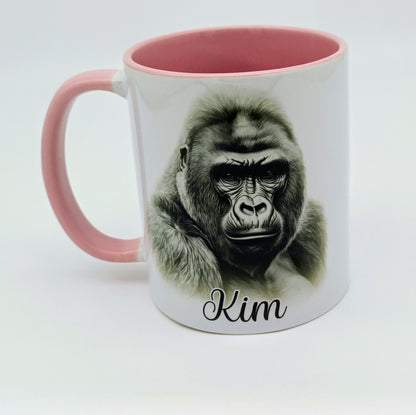 Personalised Monkey & Gorilla Mug & Coaster Set | Animal Lover Gift