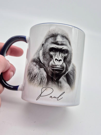 Personalised Monkey & Gorilla Mug & Coaster Set | Animal Lover Gift