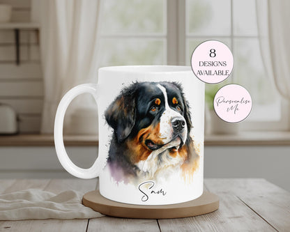 Personalised Bernese Mountain Dog Mug & Coaster Set | Dog Lover Gift