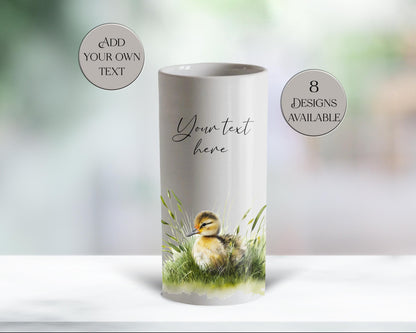 Personalised Duck Ceramic Vase – Custom Watercolour Duckling Flower Pot