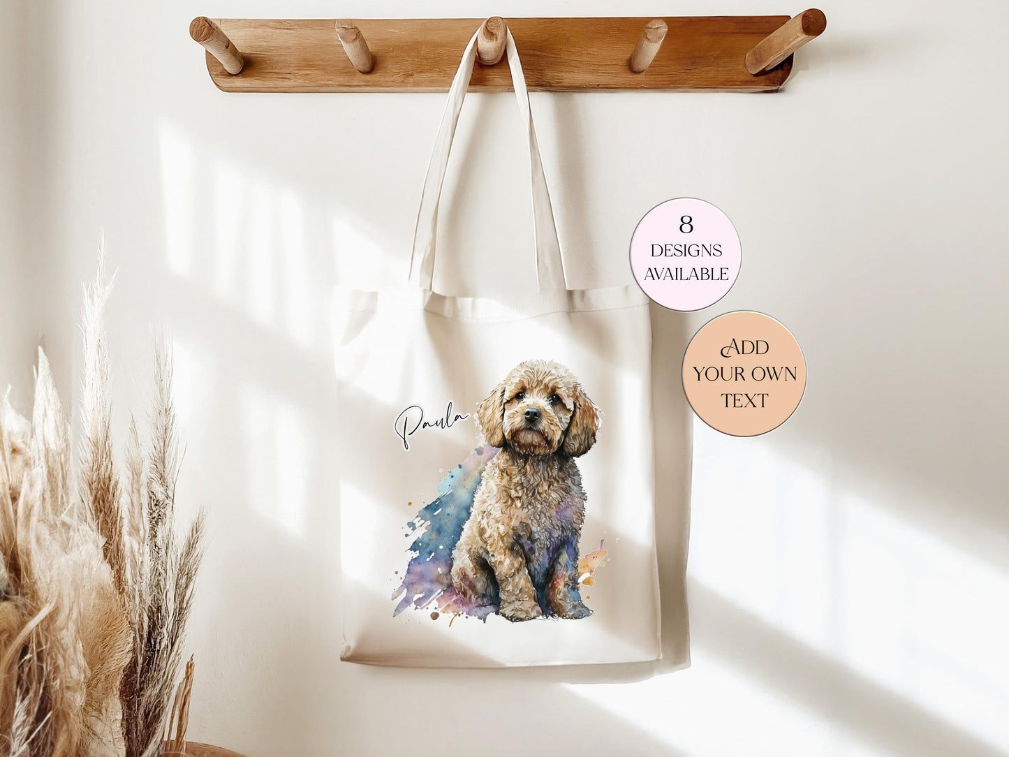 Personalised Watercolour Cockapoo Tote Bag – Dog Lover Reusable Shopper