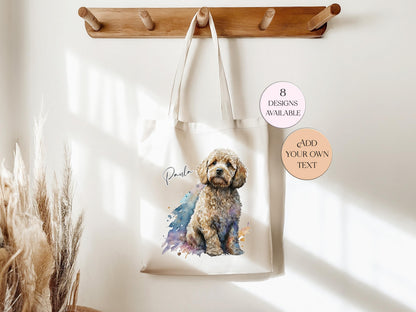 Personalised Watercolour Cockapoo Tote Bag – Dog Lover Reusable Shopper