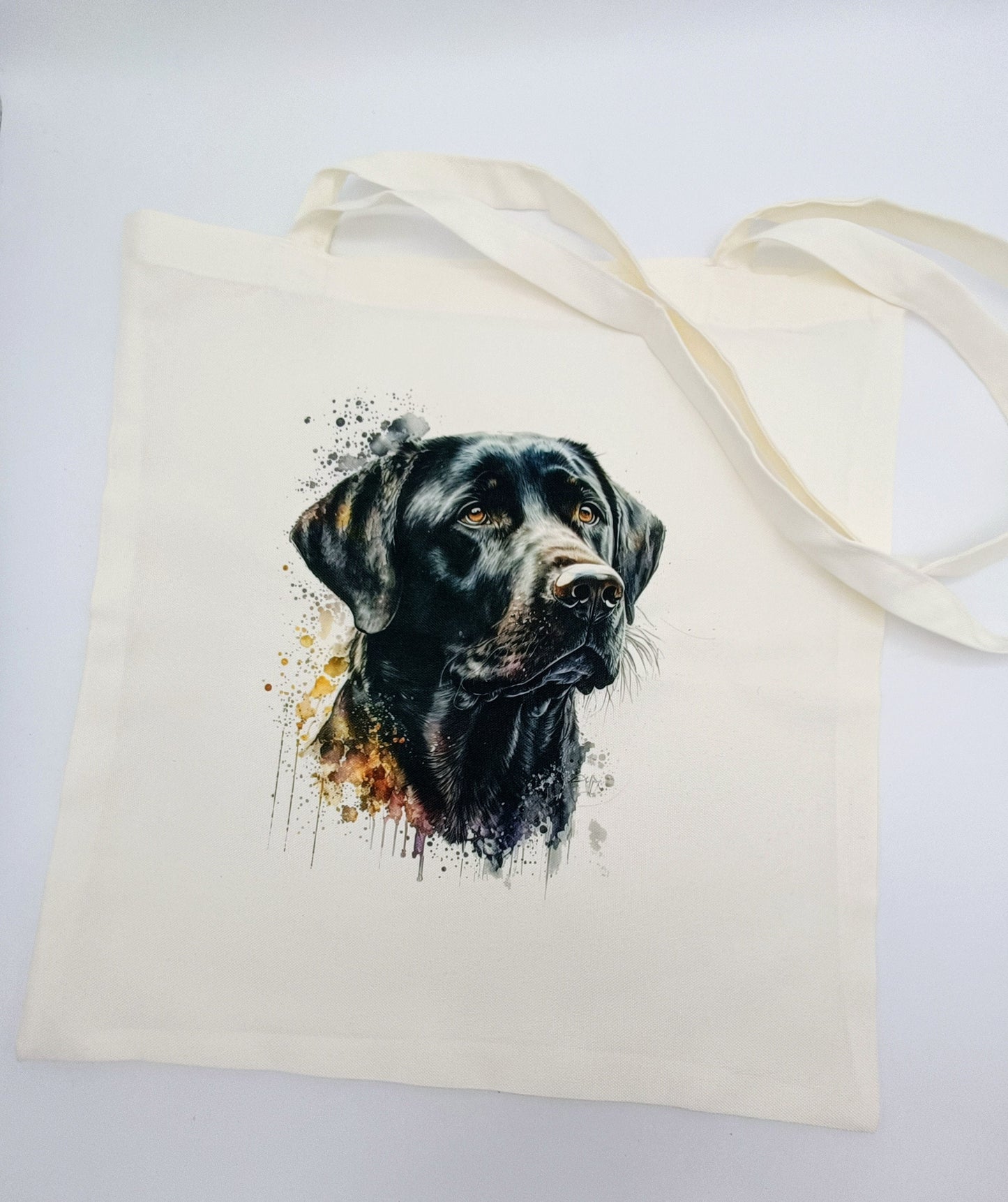 Watercolour Black Labrador Tote Bag | Personalised Gift for Her
