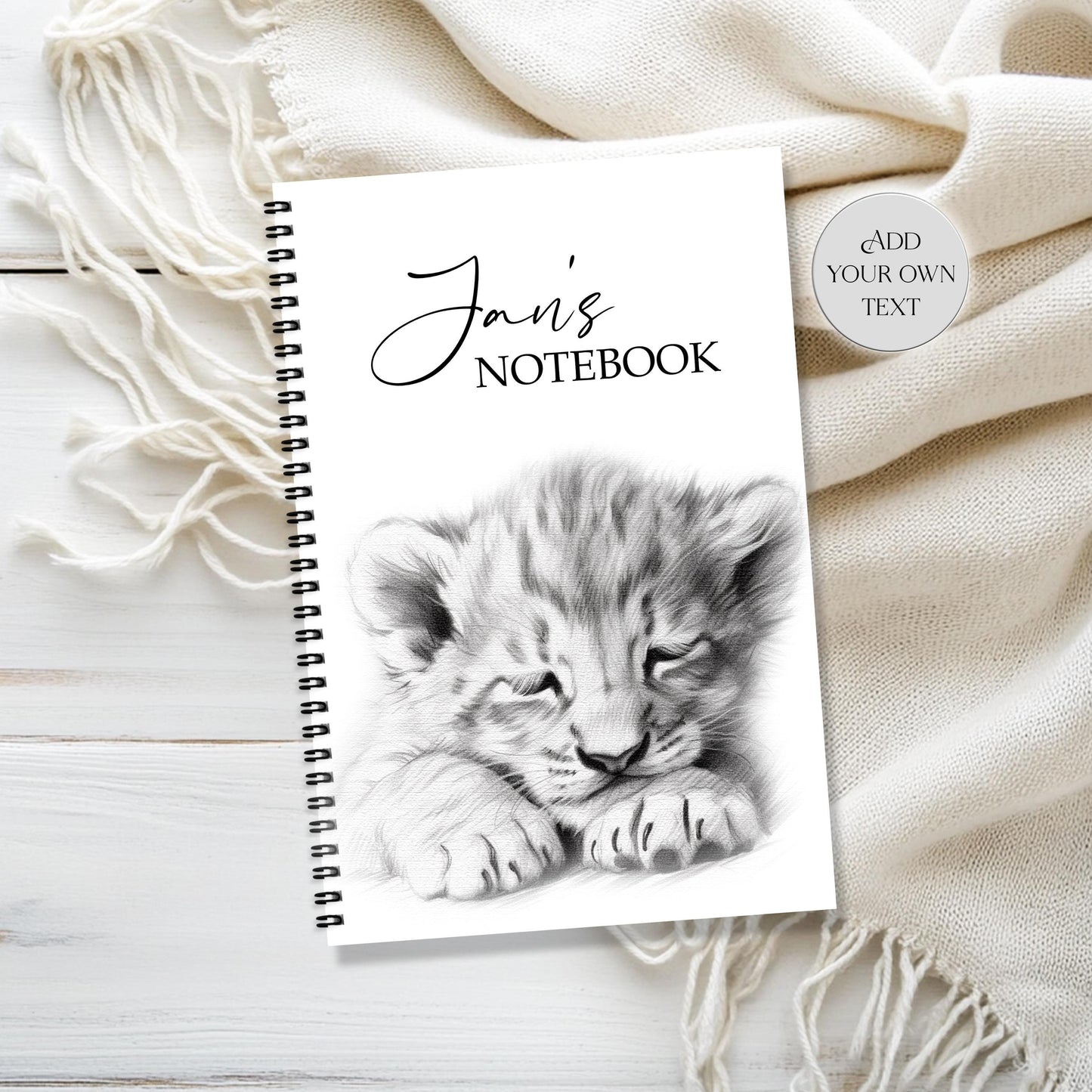 Personalised Lion Notebook | Lion Cub Notepad | A5 or A4