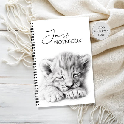 Personalised Lion Notebook | Lion Cub Notepad | A5 or A4