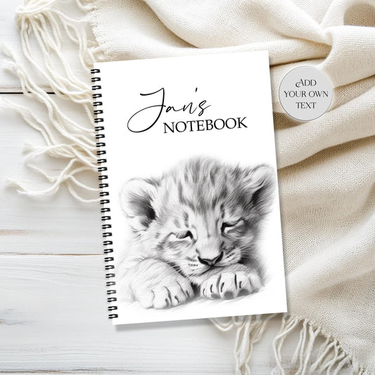 Personalised Lion Notebook | Lion Cub Notepad | A5 or A4