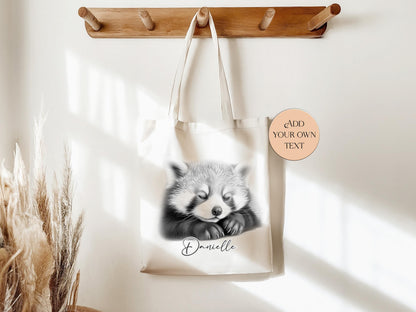 Personalised Red Panda Tote Bag | Custom Eco-Friendly Bag | Gift for Animal Lovers