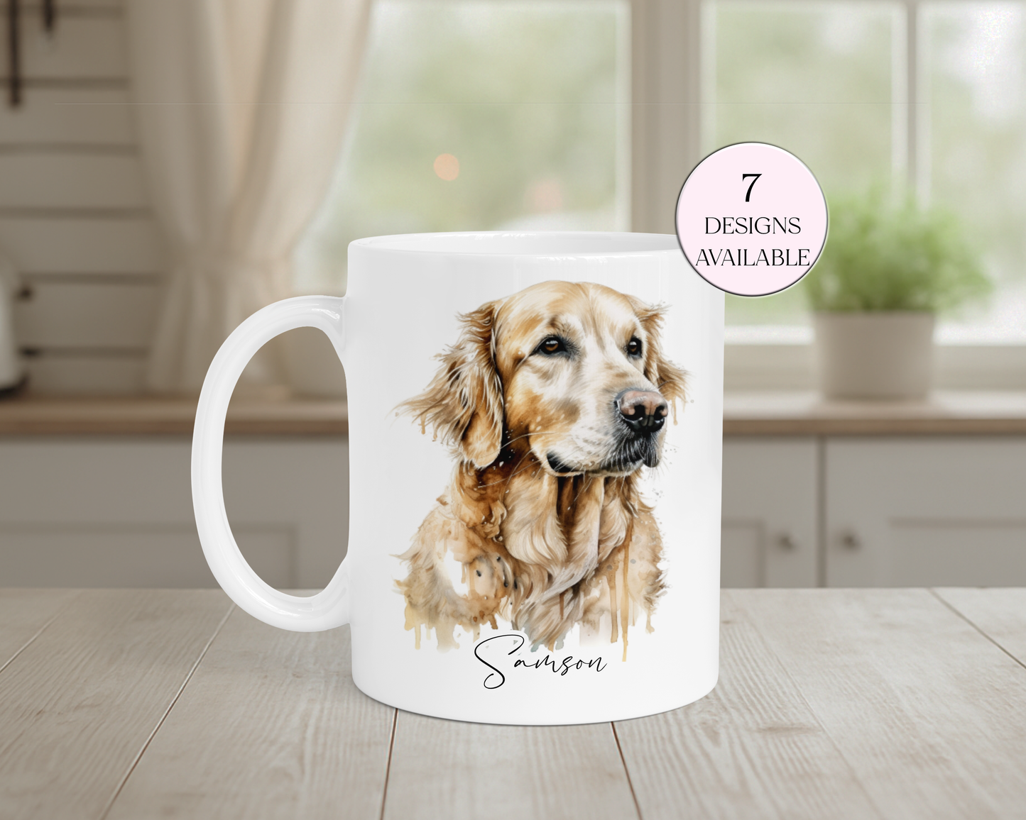 Personalised Golden Retriever Mug & Coaster Set – Dog Lover Gift