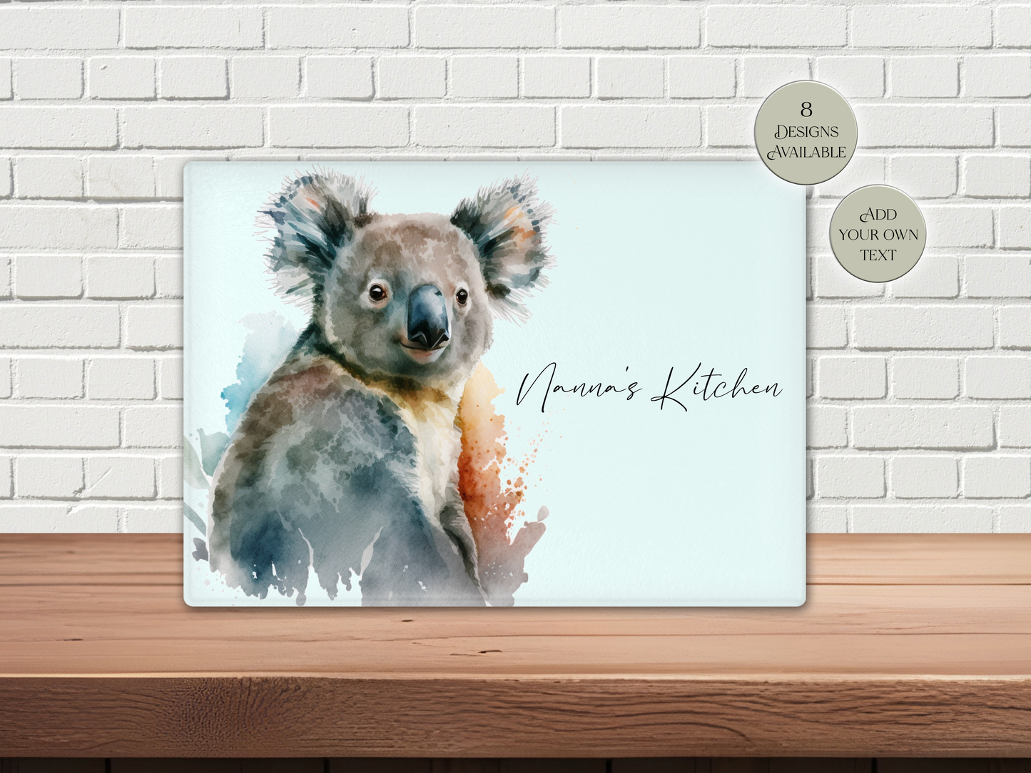 Personalised Koala Bear Glass Chopping Board | Cheese Board | Gift for Her | Housewarming Gift