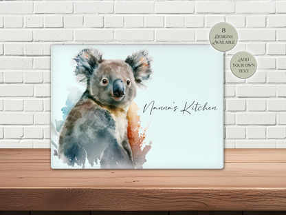 Personalised Koala Bear Glass Chopping Board | Cheese Board | Gift for Her | Housewarming Gift