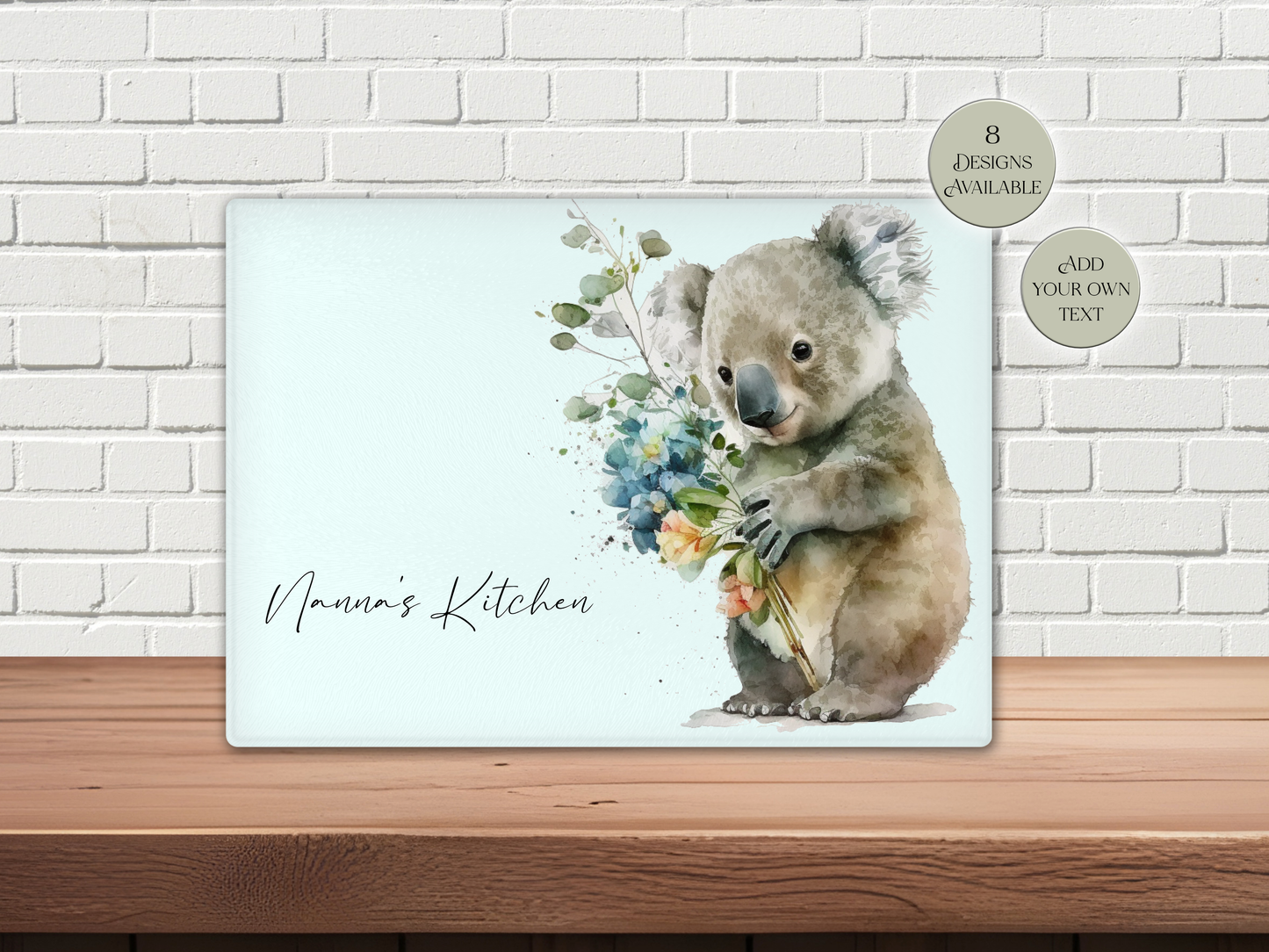 Personalised Koala Bear Glass Chopping Board | Cheese Board | Gift for Her | Housewarming Gift