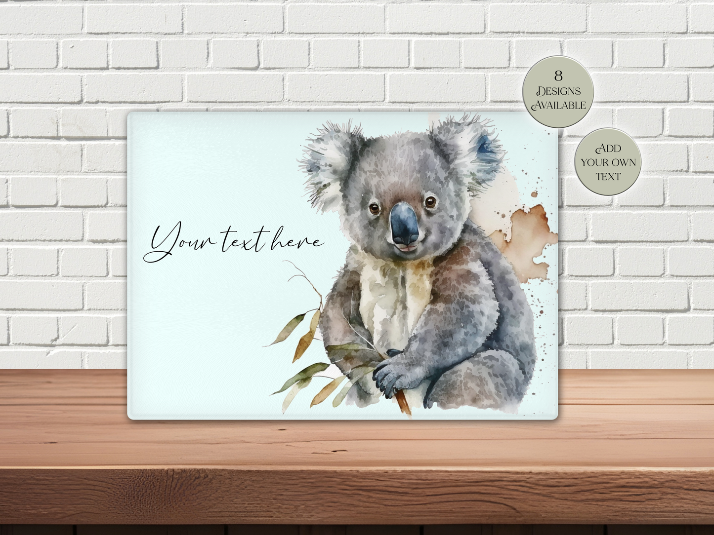 Personalised Koala Bear Glass Chopping Board | Cheese Board | Gift for Her | Housewarming Gift